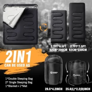 yotruth Double Sleeping Bag for Couples and Families