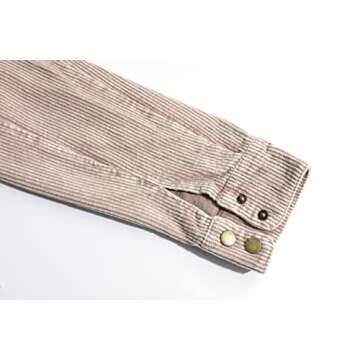 chouyatou Women's Casual Corduroy Open Front Hooded Color Block Shirts Shackets Jacket (X-Large, Green)