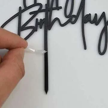 10 PCS Black Birthday Cake Toppers Set for Celebrations