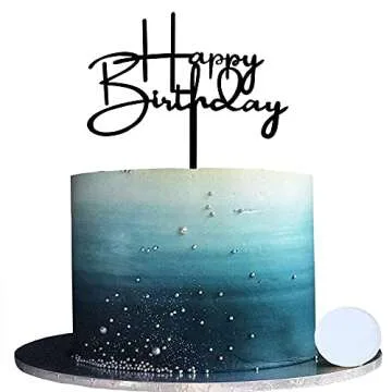 10 PCS Black Birthday Cake Toppers Set for Celebrations