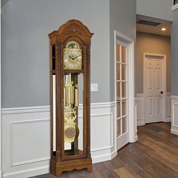 Ridgeway Odette Grandfather Clock - Elegant Wood Finish