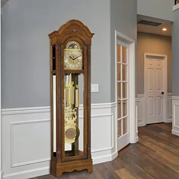 Ridgeway Odette Grandfather Clock - Elegant Wood Finish