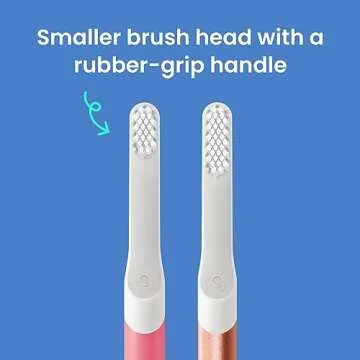 Quip Sonic Toothbrush for Kids with Timer - Includes Extra Brush Head and Travel Cover Mount - Electric, Soft Bristle Refill Head, Rubber Handle, 3 Month Battery Life - Travel Toothbrush - Pink