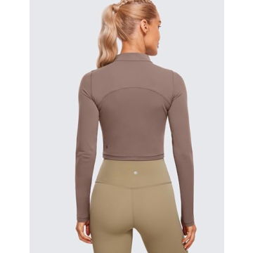 CRZ YOGA Women’s Butterluxe Mock Turtleneck Crop Top