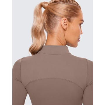 CRZ YOGA Women’s Butterluxe Mock Turtleneck Crop Top
