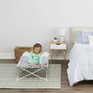 Regalo My Cot Pal Extra Long Portable Toddler Bed - Eye Lashes, White, Small Single