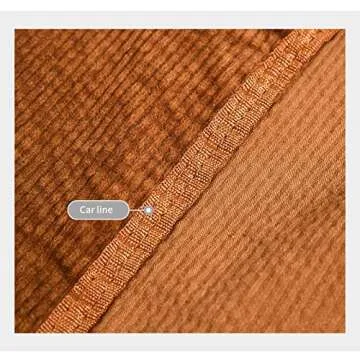 ALUWU Corduroy Tote Bag for Women Girl Casual Work Canvas Shoulder Handbags Cute Large Purse Beige