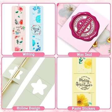 70 Pieces Bookmark Holder 5.9 x 1.8 in Bookmark Sleeves DIY Bookmarks Display Cards for Resin Acrylic Bookmark Wrapping Small Business Packaging Supplies(7 Colors)