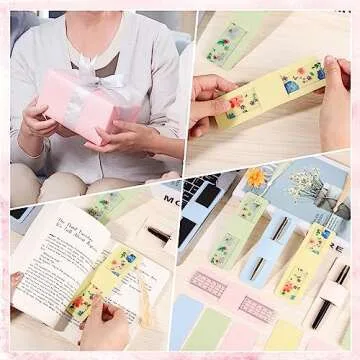 70 Pieces Bookmark Holder 5.9 x 1.8 in Bookmark Sleeves DIY Bookmarks Display Cards for Resin Acrylic Bookmark Wrapping Small Business Packaging Supplies(7 Colors)