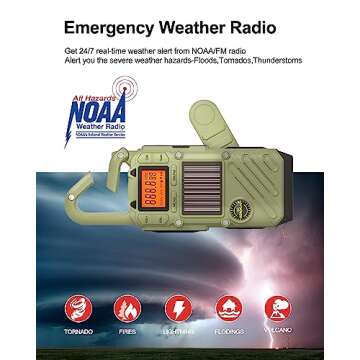 Rechargeable Emergency Radios Walkie Talkies for Adults with FM/NOAA, Weather Alerts, LED Flashlight...