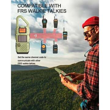 Rechargeable Emergency Radios Walkie Talkies for Adults with FM/NOAA, Weather Alerts, LED Flashlight, and Solar Hand Crank - Long Range 2 Way Radios with USB Charging and SOS Alarm