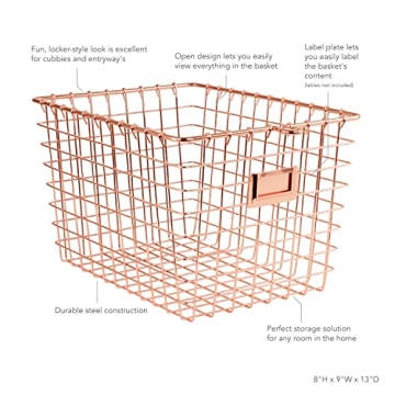 Copper Wire Storage Basket for Stylish Organization
