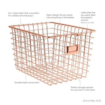 Copper Wire Storage Basket for Stylish Organization