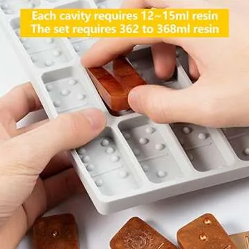 Round Thick Domino Molds, Domino Molds for Resin Casting Domino Mold for Resin Silicone Dominoes Mold with Round Edges Shiny & No Scratches & Durable (Each Domino 2x1x0.36 in)