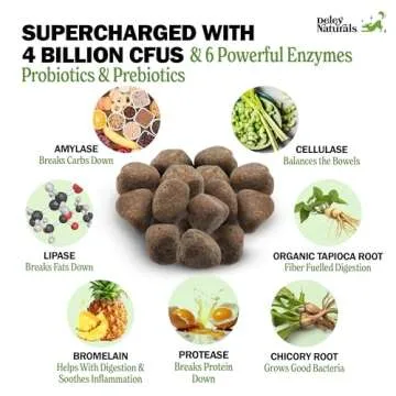 Deley Naturals Dog Probiotic Chews - Dogs Probiotic for Digestive Health with 4 Billion CFUs & Diges...