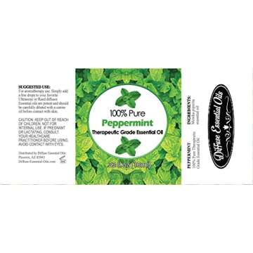 Diffuse Essential Oils 10ml - Pure Peppermint Essential Oil - 0.33 oz