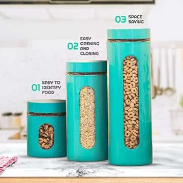 Venoly Stainless Steel Airtight Canister Set for Kitchen