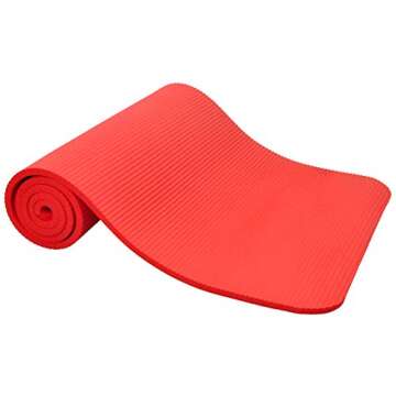 Fitvids 1/2-Inch Extra Thick High Density Anti-Tear Exercise Yoga Mat with Knee Pad and Carrying Str...