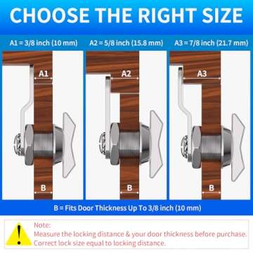 BEBOBLY 5/8 Inch Thumb Operated Offset Cam Lock, 5Pcs Keyless Compartment Lock for RV, Cabinet Mailb...