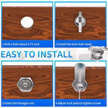 BEBOBLY 5/8 Inch Thumb Operated Offset Cam Lock, 5Pcs Keyless Compartment Lock for RV, Cabinet Mailbox Drawer Lock Latch, 100% Metal Replacement Lock Cylinder for Storage Door, Camper, Vehicles