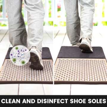 Zinovo 2 in 1 Entrance Shoe Mat, Shoe Sanitizing Mat, Non-Slip Bottom Entrance Doormat Fits Indoor Outdoor 18' x 33 'inchess