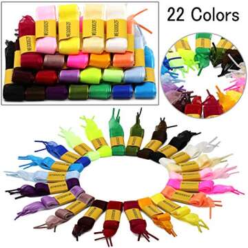 WEGOODZF Satin Ribbon Shoe Laces: 2cm Brown Pink Flat Snow Yarn Shoelaces for Women 51 inch - 2Pair