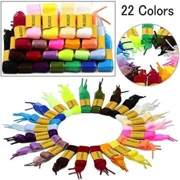 WEGOODZF Satin Ribbon Shoe Laces: 2cm Brown Pink Flat Snow Yarn Shoelaces for Women 51 inch - 2Pair