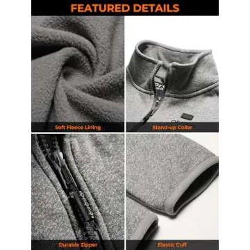 ORORO Women’s Heated Fleece Jacket with Battery, Fleece Heating Jacket Warming Jacket for Women (Grey, M)