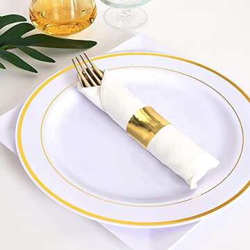 Elegant Golden Napkin Rings Set of 6 for All Occasions
