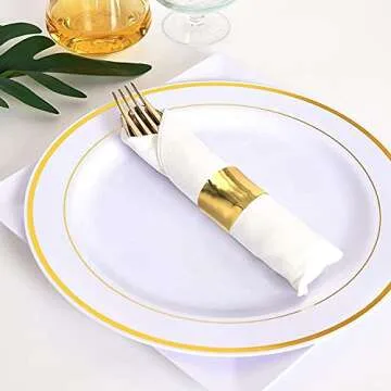Elegant Golden Napkin Rings Set of 6 for All Occasions
