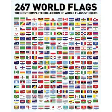 Flags of The World Stickers - Premium Country Flags and Mini Flag Stickers Set - Durable World Flags...
