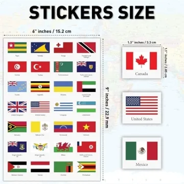 Flags of The World Stickers Set for Teachers and Students