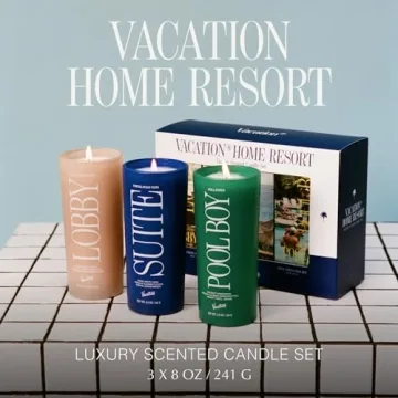 Premium Soy Wax Vacation Scented Candles 85-Hour Burn