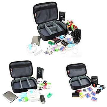 BUBM 3pcs/set Padded Travel Office Cord Cable Gear Organizer Electronics Accessories Bag Gadget Carr...