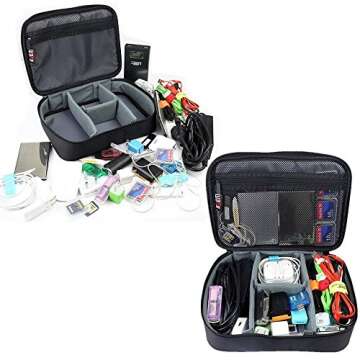 BUBM 3pcs/set Padded Travel Office Cord Cable Gear Organizer Electronics Accessories Bag Gadget Carry Pouch Electrical Cord Management