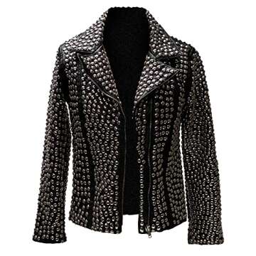 Seta Apparel Women's Stud Jacket, Black, X-Large