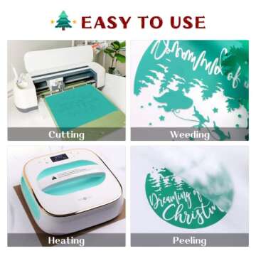 HTVRONT Heat Transfer Vinyl Bundle, 16 Sheets Patterned Buffalo Plaid Christmas Iron on Vinyl 12×10inch, 11 Colors HTV Sheets