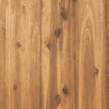 Walker Edison AZW7TXVINBR 6 Person Outdoor Wood Chevron Patio Furniture Dining Set Extendable Table Chairs All Weather Backyard Conversation Garden Poolside Balcony, 7 Piece, Brown