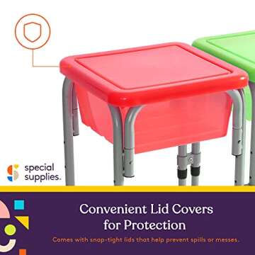 Special Supplies Sensory Activity Table for Kids and Toddlers with 2 Plastic Buckets, Easy Build Fra...