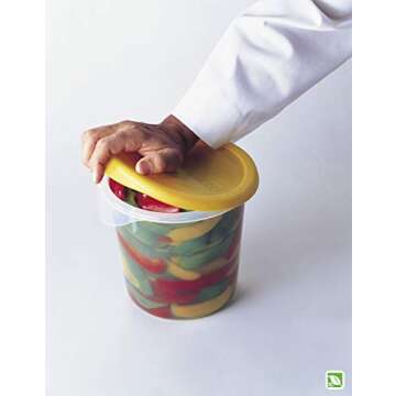 Rubbermaid Commercial Lid, for Round Food Storage Container, Yellow, Fits 6-8 Qt. Containers