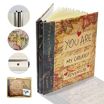 Holoary Self Adhesive Photo Album with Metallic Pen