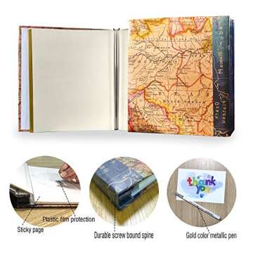 Holoary Self Adhesive Photo Album with Metallic Pen