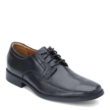 Clarks Men's Tilden Plain Oxford, Black Leather, 9 Medium US