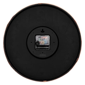Foxtop 12 Inch Wall Clock Silent Non-Ticking Decorative Battery Operated Quartz Round Rose Gold Wall Clock for Living Room Bedroom Home Office School Decor (Black Dial)