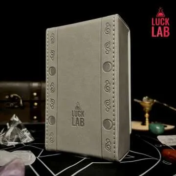 Luck Lab Leather Tarot Card Case/Holder - Grey - For Most Standard Size Tarot Cards (Fits Deck size with Box measuring 4.875 x 2.875 x 1.25)- Moon Design