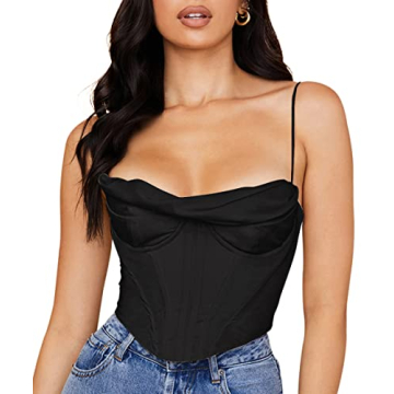 Stylish Meladyan Women Bustier Top - Y2K Satin Cami