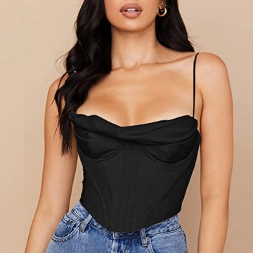 Stylish Meladyan Women Bustier Top - Y2K Satin Cami