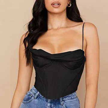 Stylish Meladyan Women Bustier Top - Y2K Satin Cami
