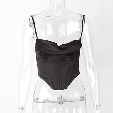 Stylish Meladyan Women Bustier Top - Y2K Satin Cami