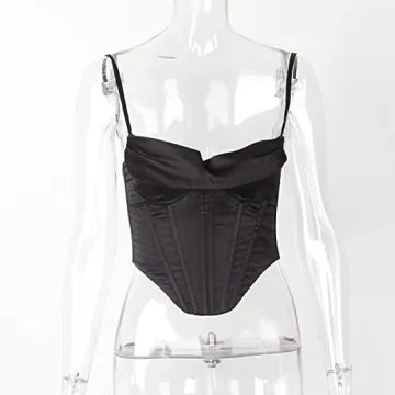 Stylish Meladyan Women Bustier Top - Y2K Satin Cami